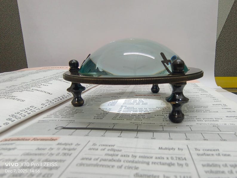 Personalised Brass Dome Magnifier 3.5" view 8