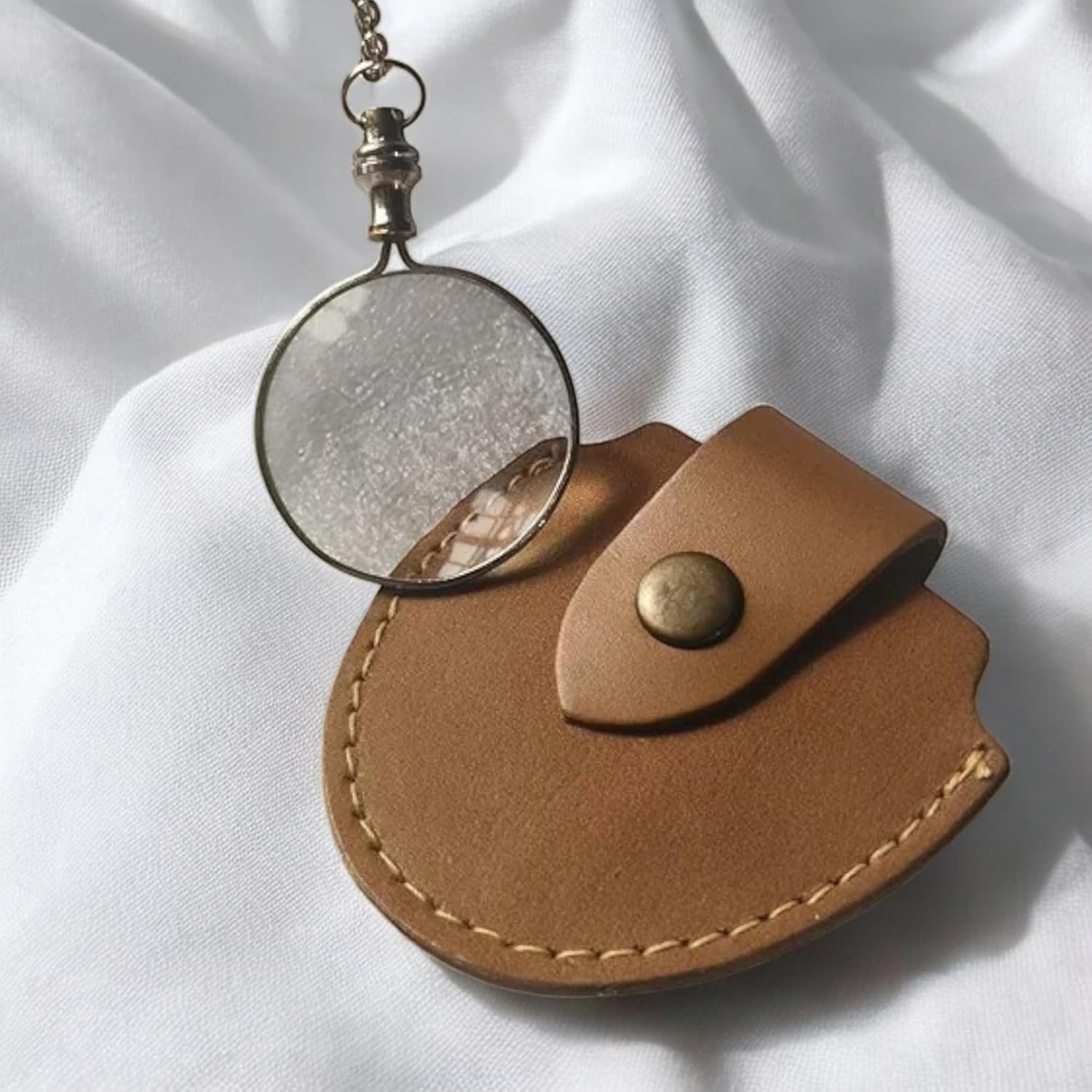 Chrome Finish Brass Pendant Magnifier 1" view 2