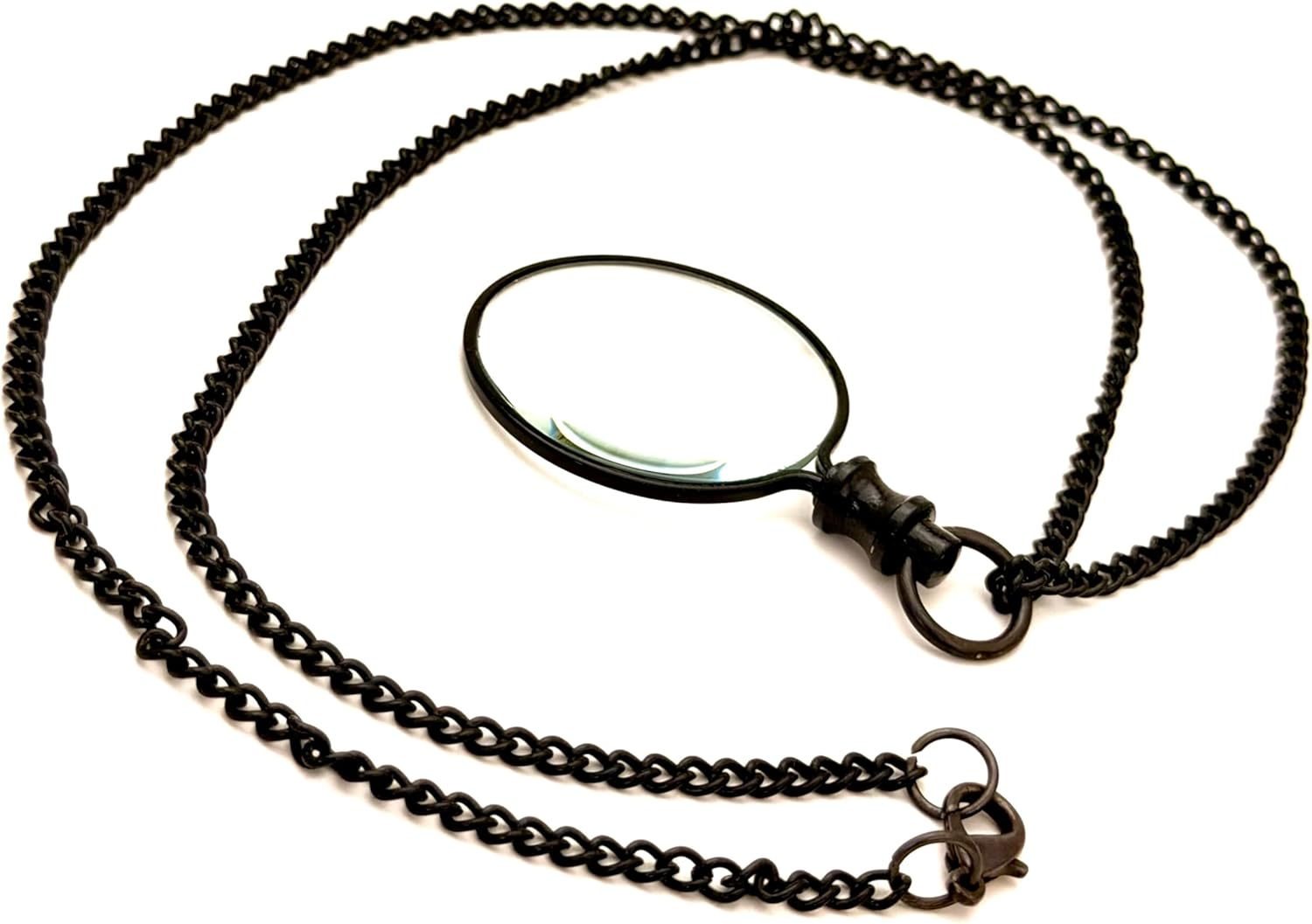 Brass Steampunk Monocle Pendant Magnifier 1.5" with Chain view 10