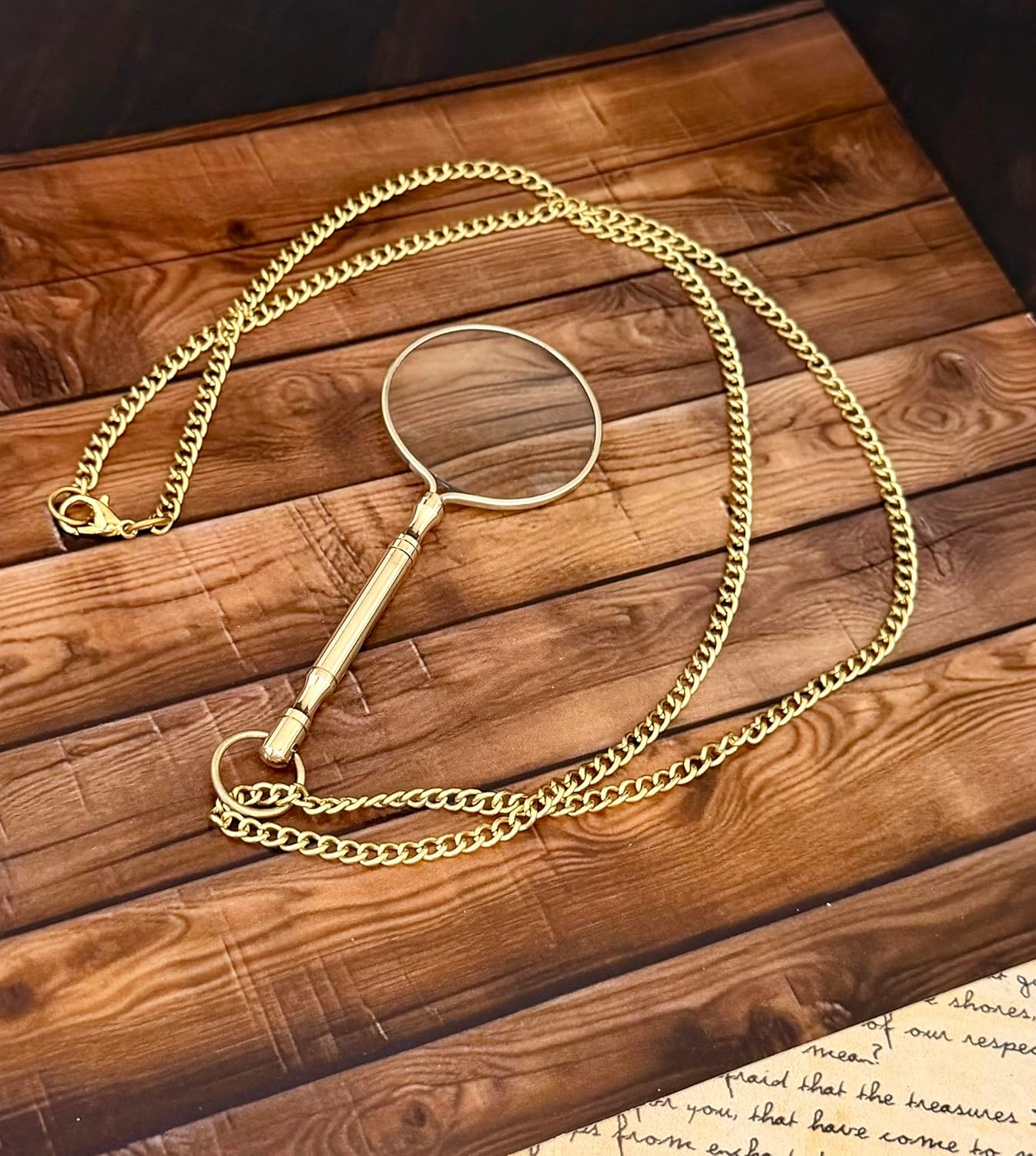 Brass Monocle Pendant Magnifier 1" with Steampunk Styling view 9