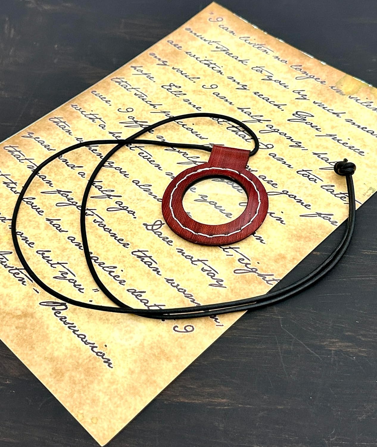 Slim Brass Pendant Magnifier 2" view 3