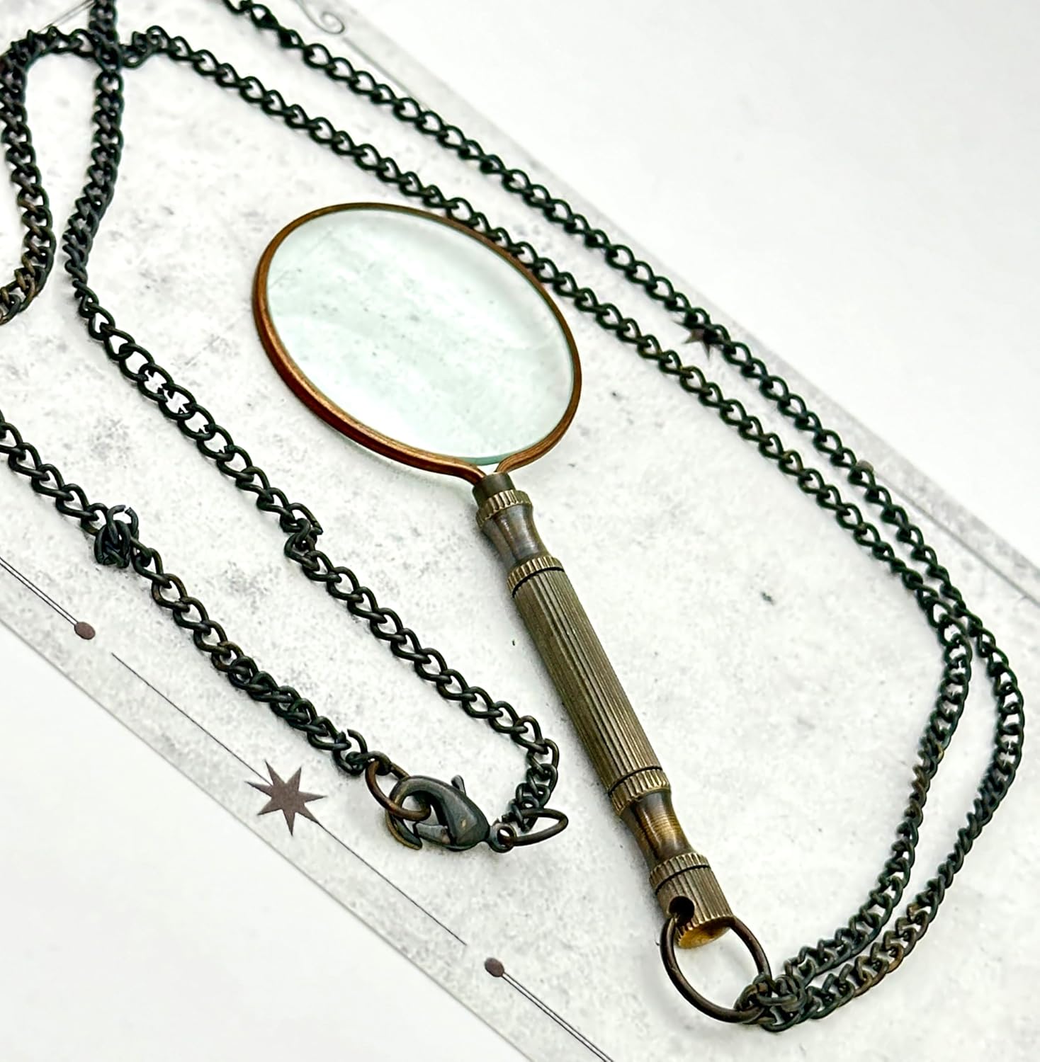 Brass Pocket Magnifier 2" with Steampunk Styling view 9