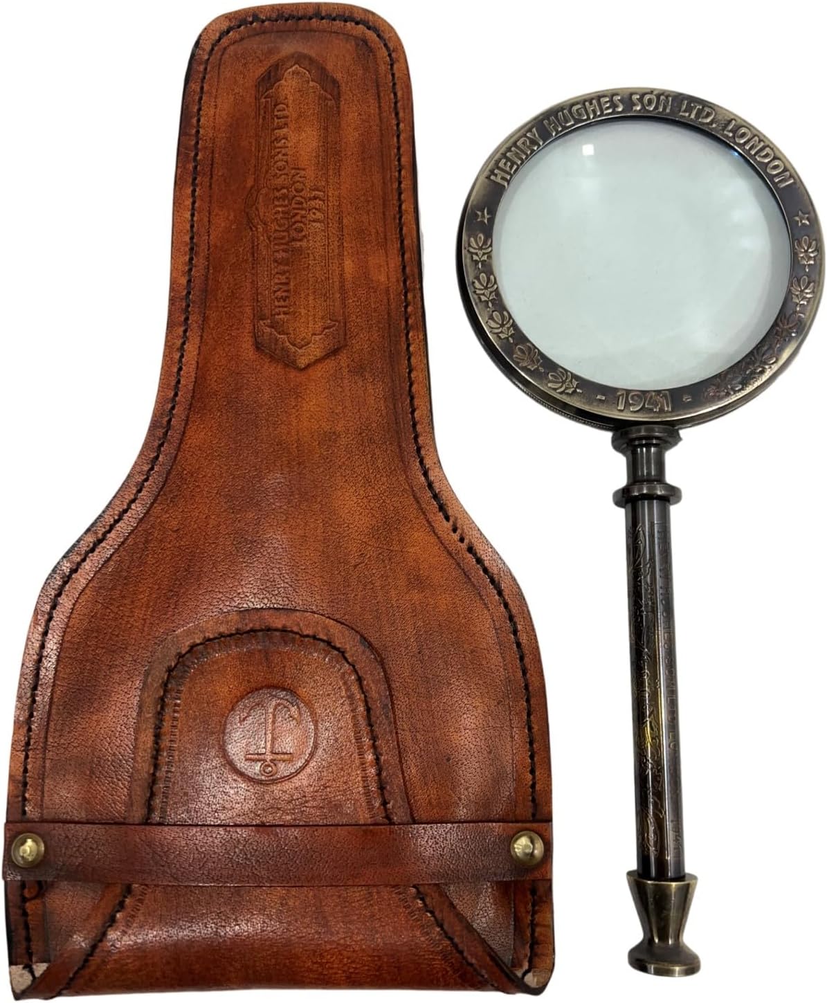 Solid Brass Handheld Magnifier 3" with Nautical Styling view 6