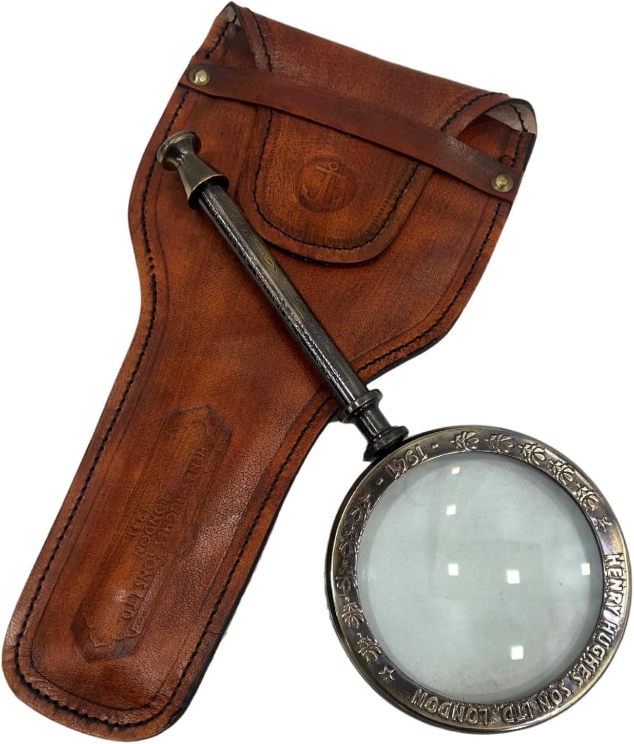 Solid Brass Handheld Magnifier 3" with Nautical Styling view 9