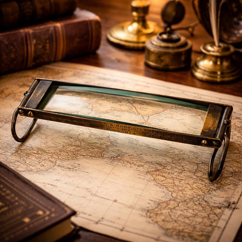 Brass Dome Magnifier 7" with Foldable Stand Legs view 2