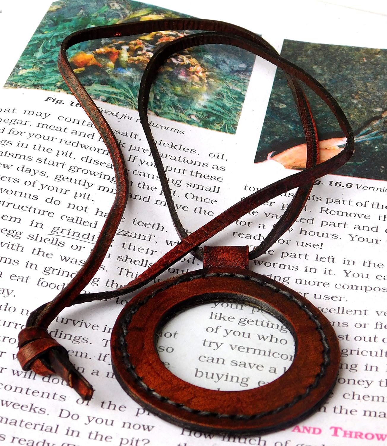 Pure Leather Wearable Magnifier 2" with Leather Belt view 4