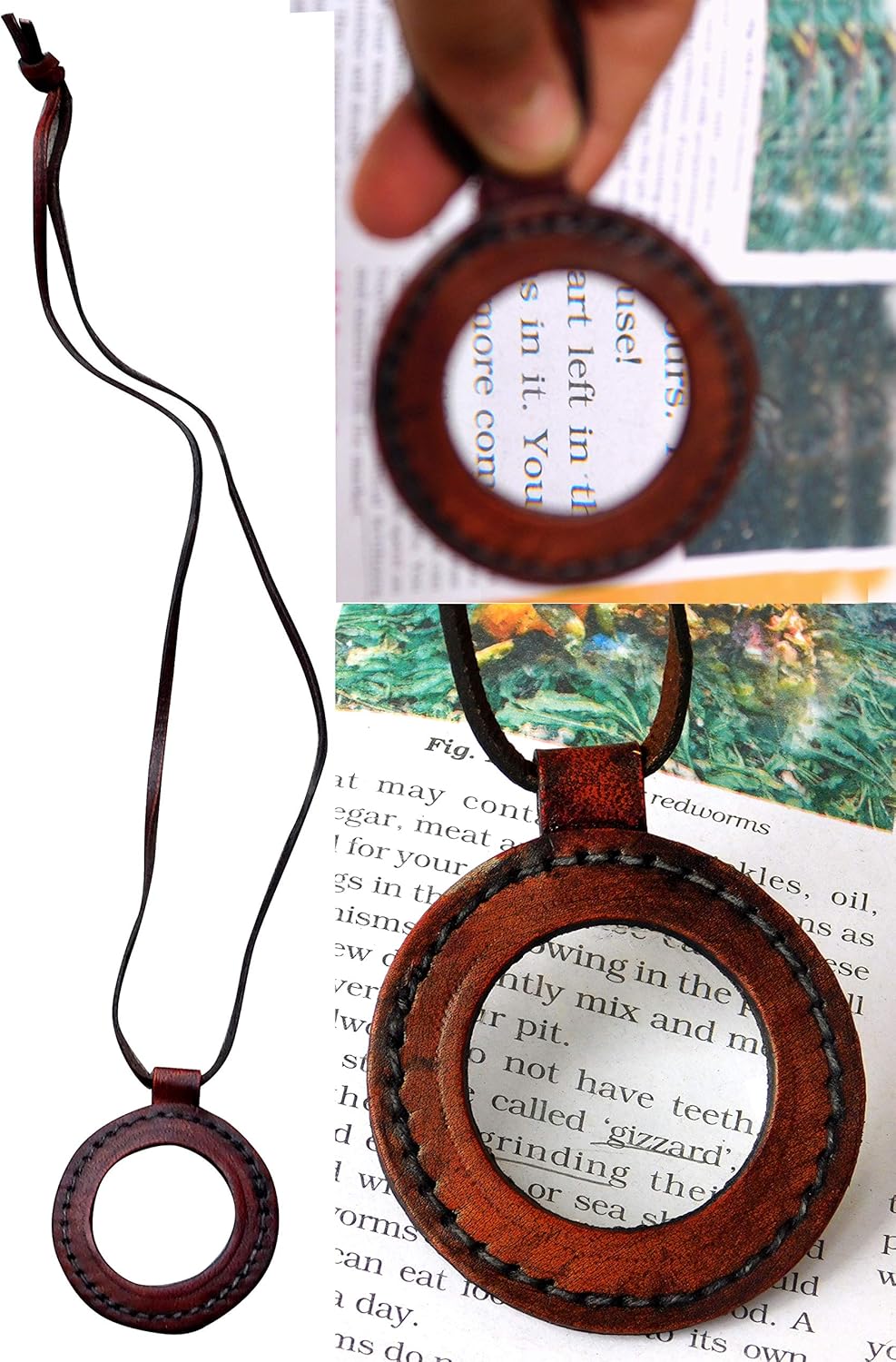 Pure Leather Wearable Magnifier 2" with Leather Belt view 7