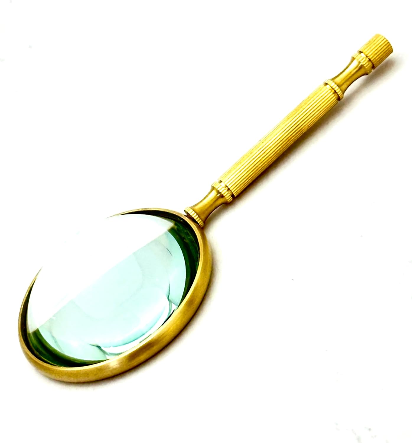 Antique Brass Pocket Dome Magnifier 2" with Leather Case view 9