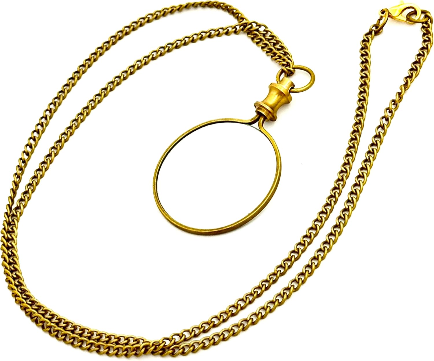 Polished Brass Pendant Magnifier 1.75" with 15" Chain view 9