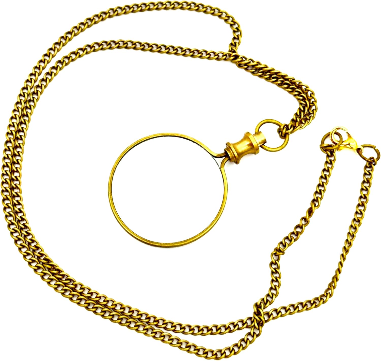 Polished Brass Pendant Magnifier 1.75" with 15" Chain view 8