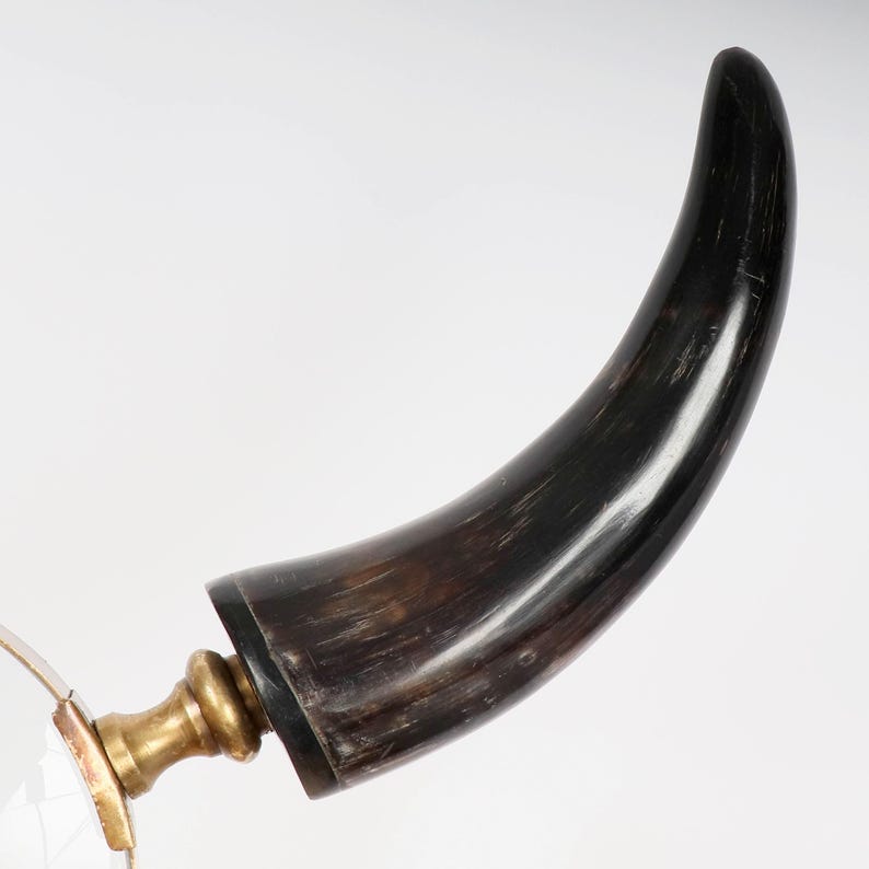 Brass Frame Handheld Magnifier 5" with Horn Handle view 10