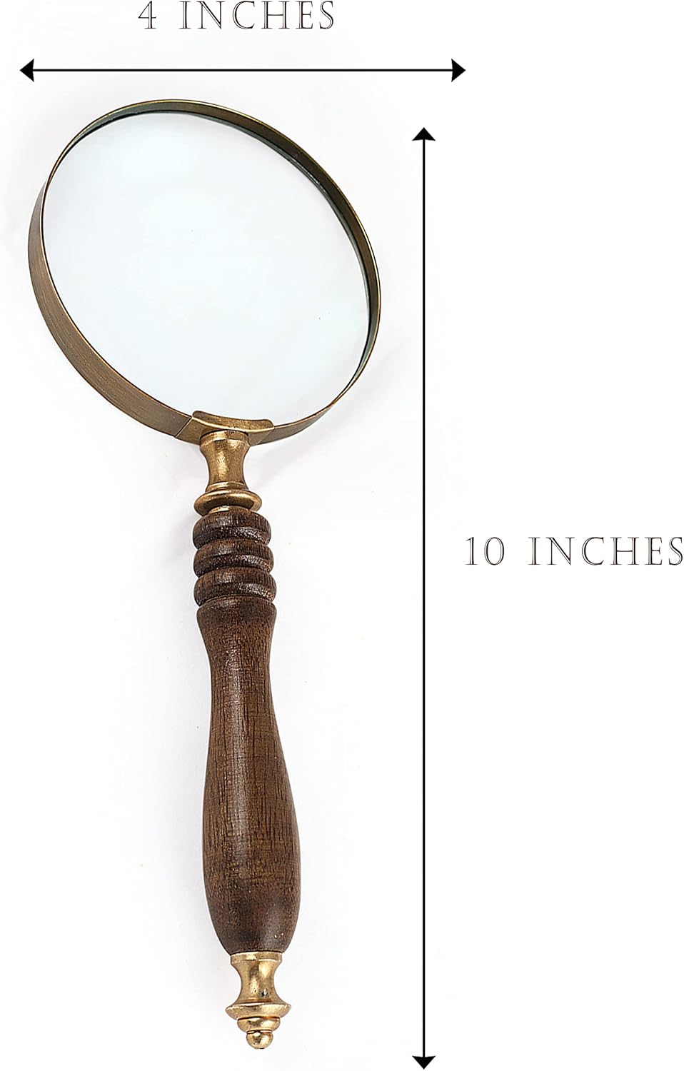 Brass Frame Handheld Magnifier 4" with Rosewood Handle view 5