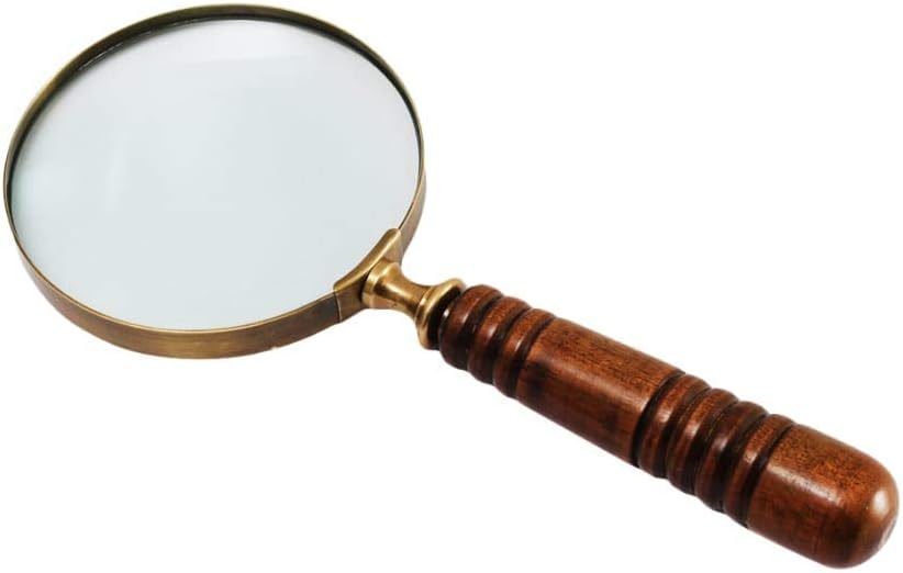Brass Frame Handheld Magnifier 4" with Rosewood Handle view 6
