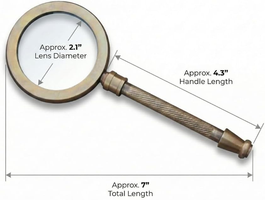 All-Brass Handheld Magnifier 2.75" with Ergonomic Handle view 3