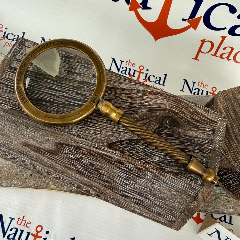 All-Brass Handheld Magnifier 2.25" with Henry Hughes Son Ltd London Inscription view 3
