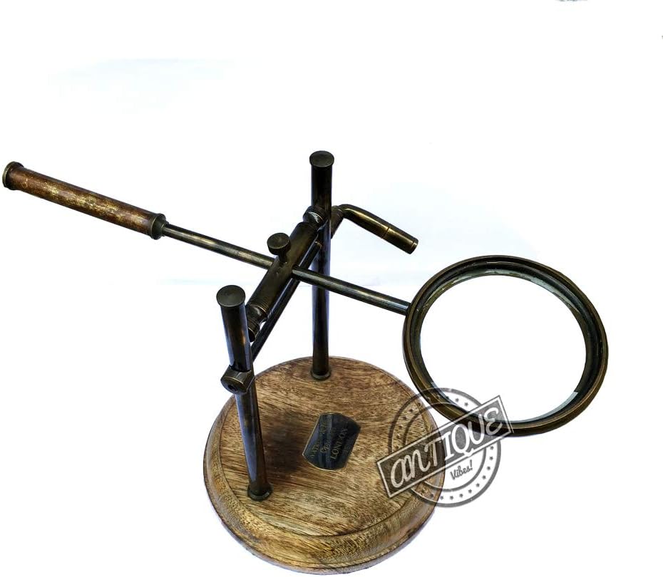 All-Brass Magnifier 3.5" on Wooden Base with Unique Design view 2