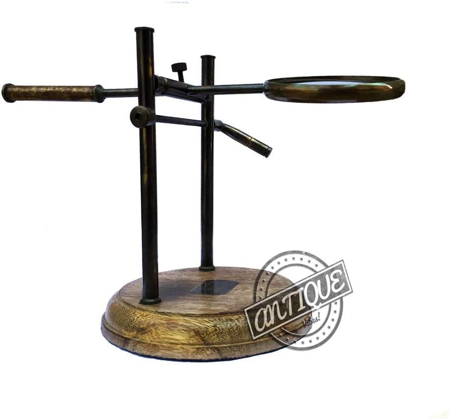 All-Brass Magnifier 3.5" on Wooden Base with Unique Design view 4