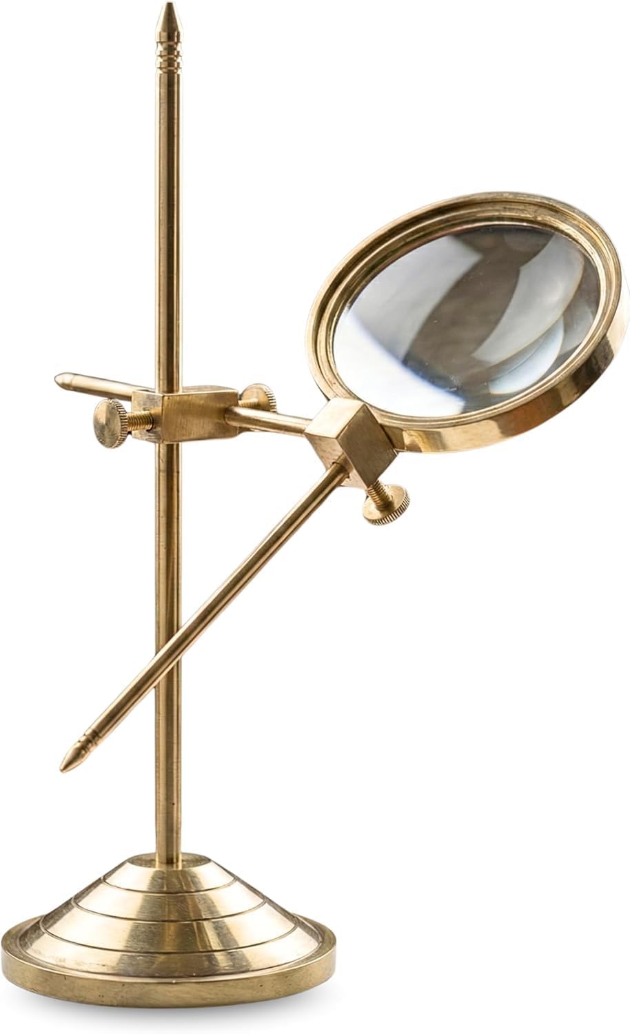 All-Brass Magnifier 3" on Highly Adjustable Antique Stand view 6