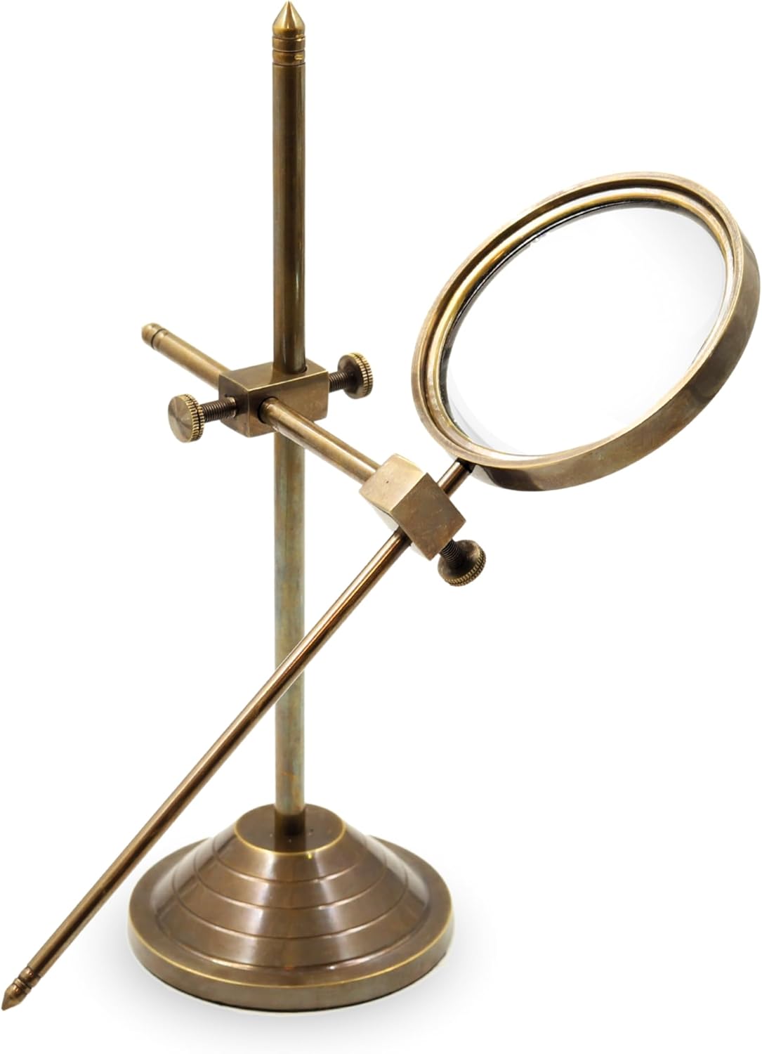 All-Brass Magnifier 3" on Highly Adjustable Antique Stand view 7