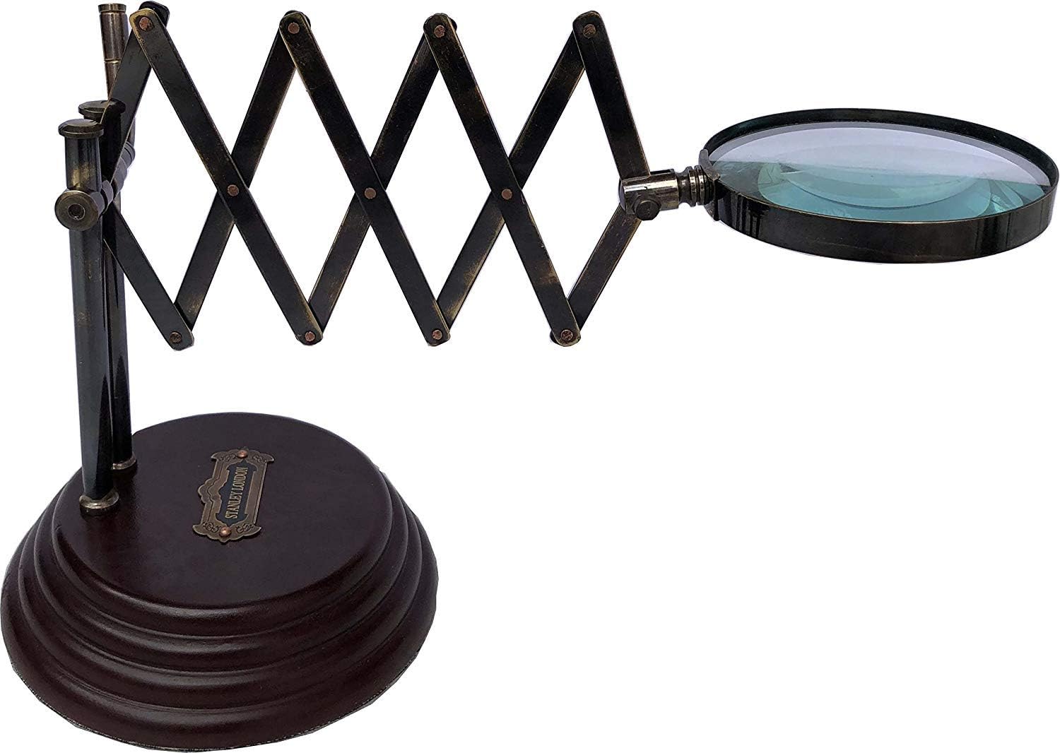 Channer Nautical Brass Magnifier 3.5" on MDF Stand view 2