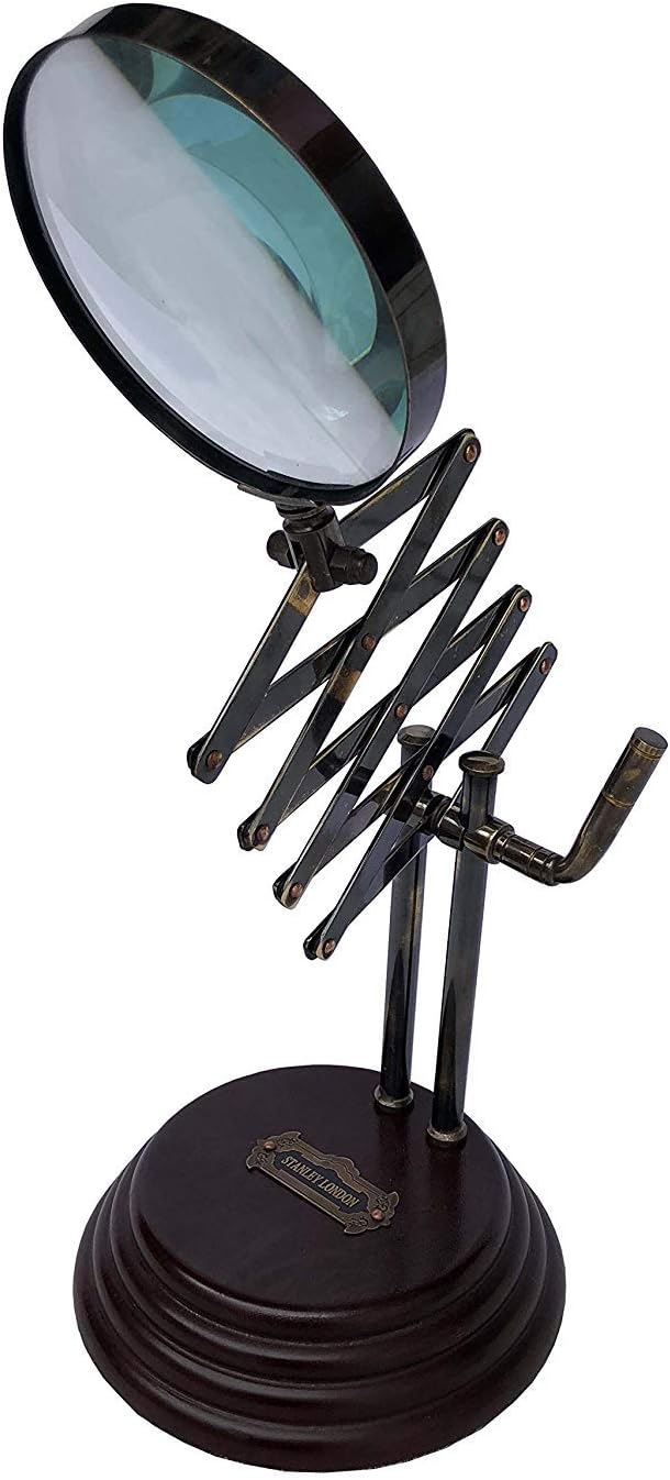 Channer Nautical Brass Magnifier 3.5" on MDF Stand view 6