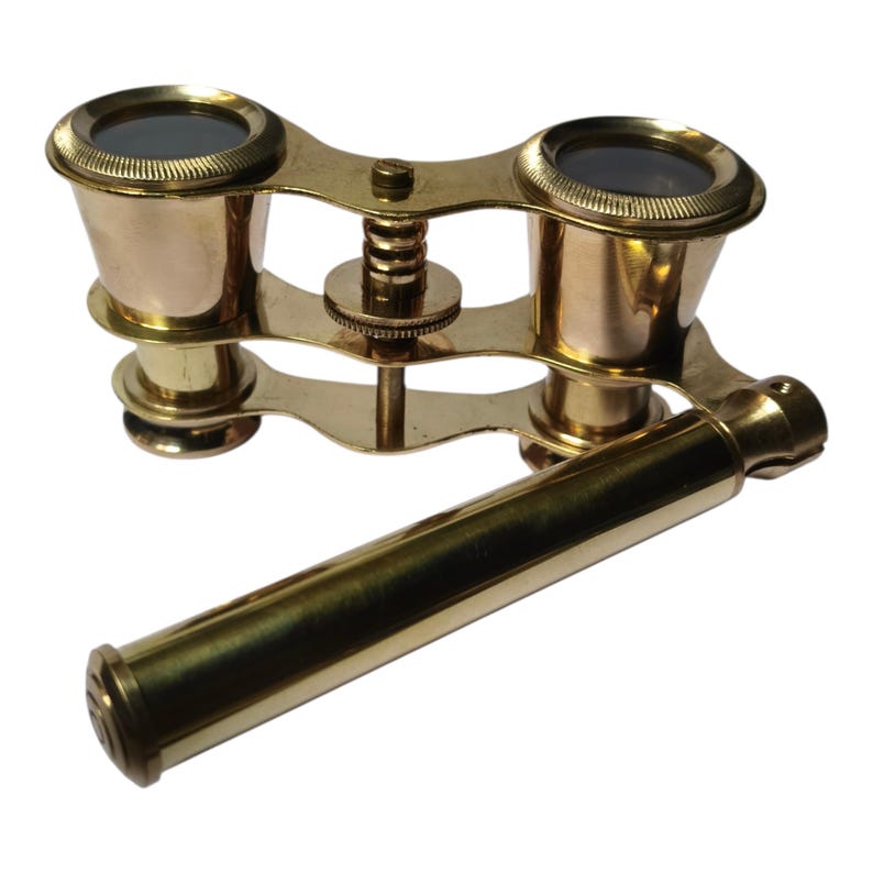 Antique Finish Brass Opera Glasses — Plain Brass view 3