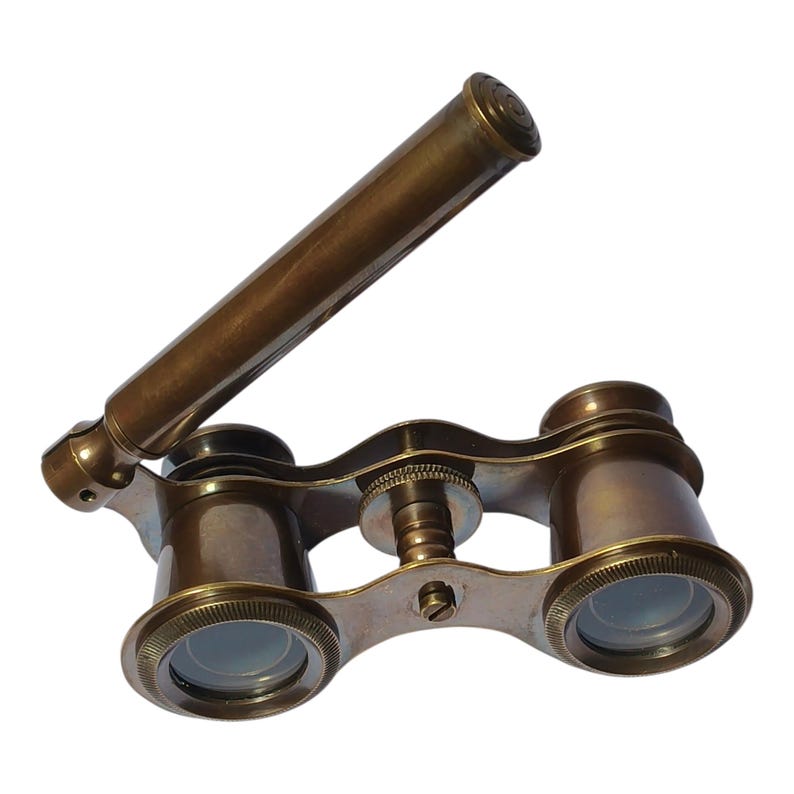 Antique Finish Brass Opera Glasses — Plain Brass view 5