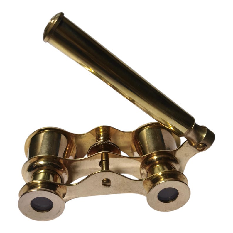 Antique Finish Brass Opera Glasses — Plain Brass view 14