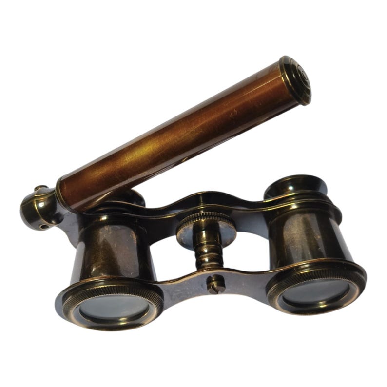 Antique Finish Brass Opera Glasses — Plain Brass view 15