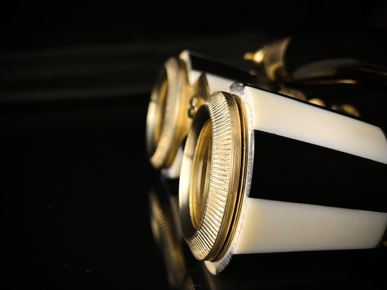 Brass Opera Glasses — Black Mother of Pearl Handle view 8