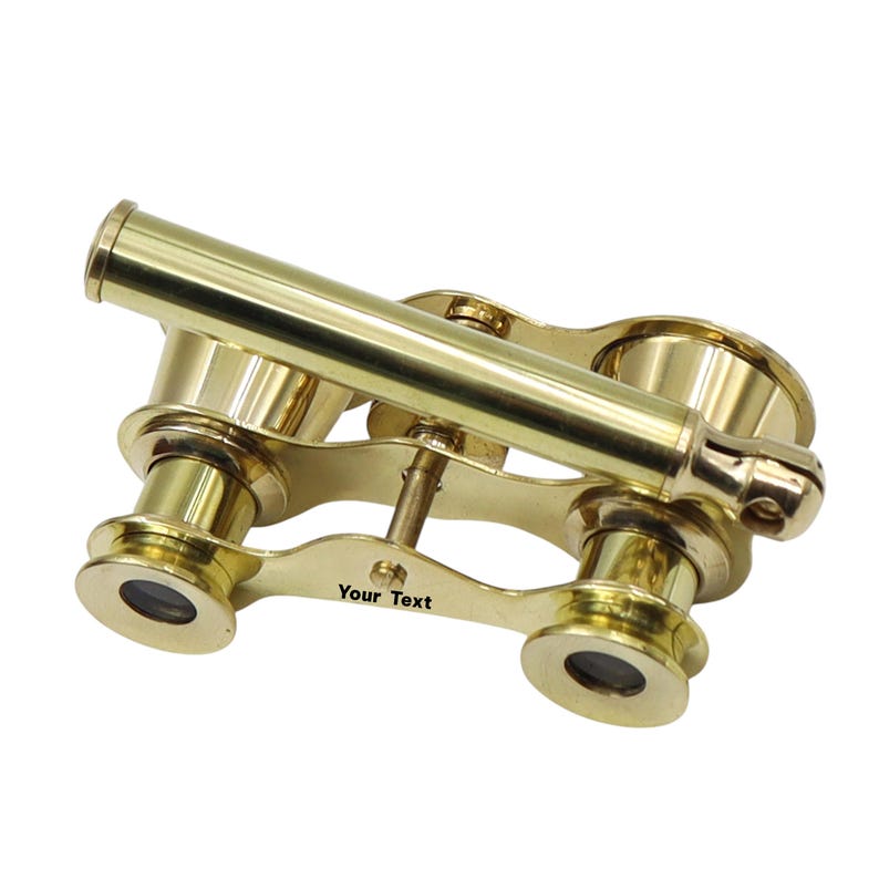 Polished Brass Opera Glasses with Rosewood Box view 2