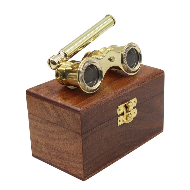 Polished Brass Opera Glasses with Rosewood Box view 17