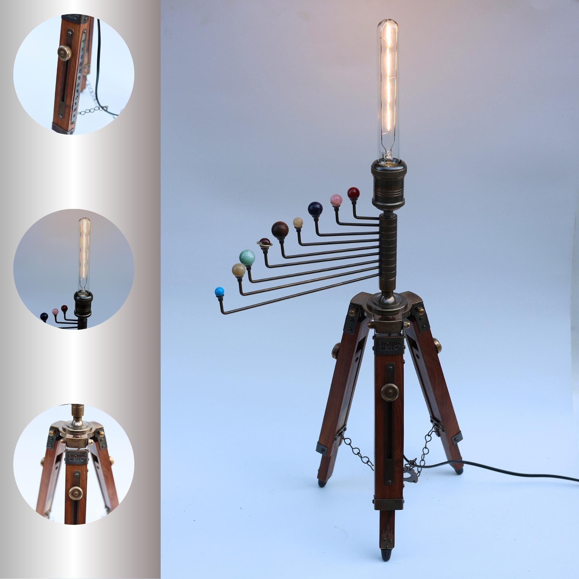 Cosmos Tripod Stand, Lamp with Solar System, Astronomical Lamp, Tripod Lamp view 2