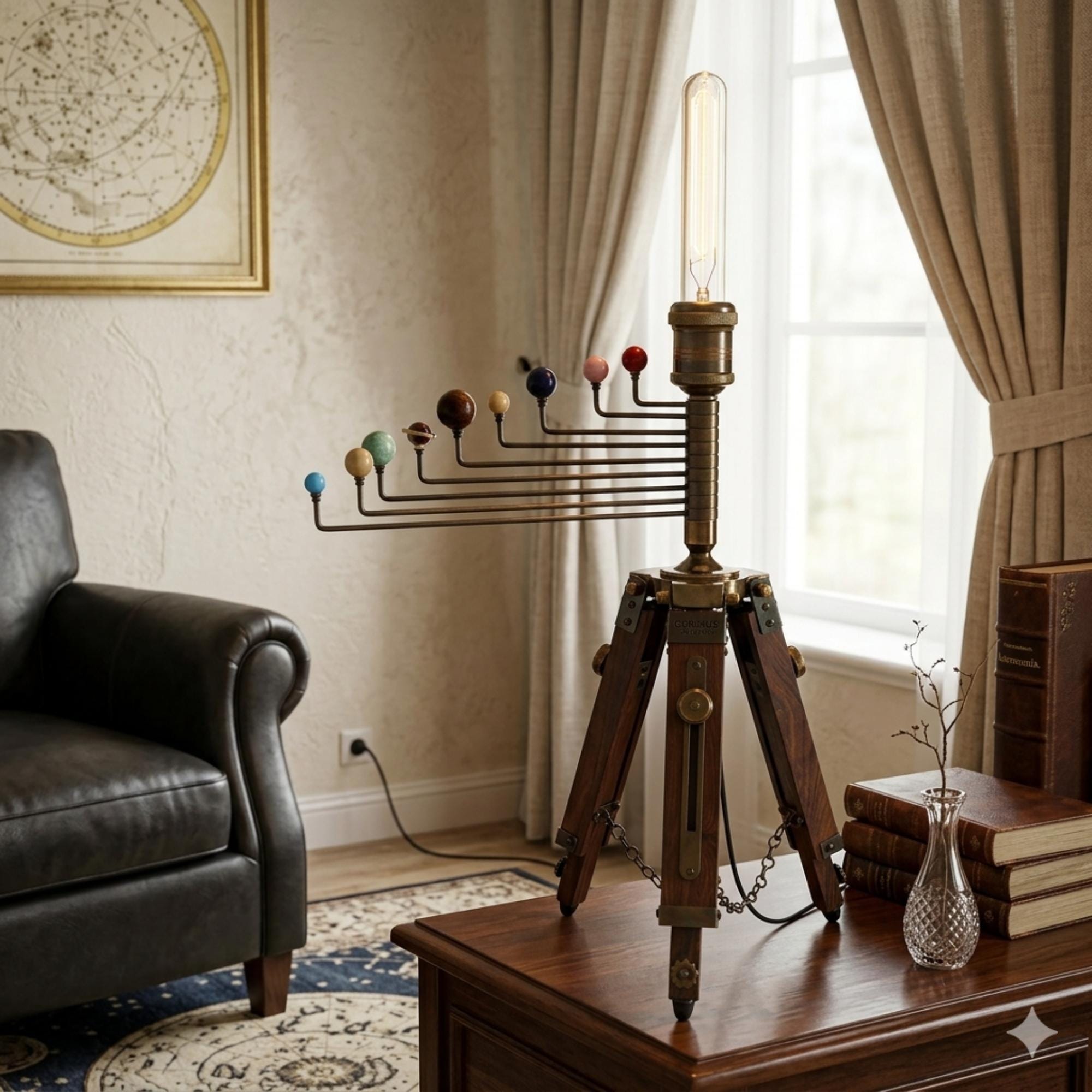 Cosmos Tripod Stand, Lamp with Solar System, Astronomical Lamp, Tripod Lamp view 5