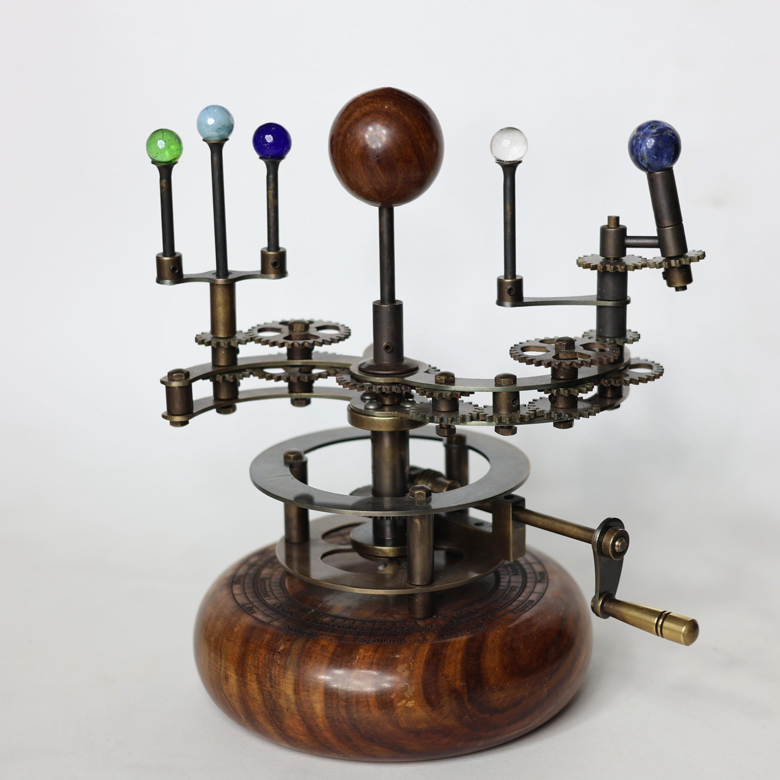 Vintage-Style Brass Solar System Orrery, Shelf view 2