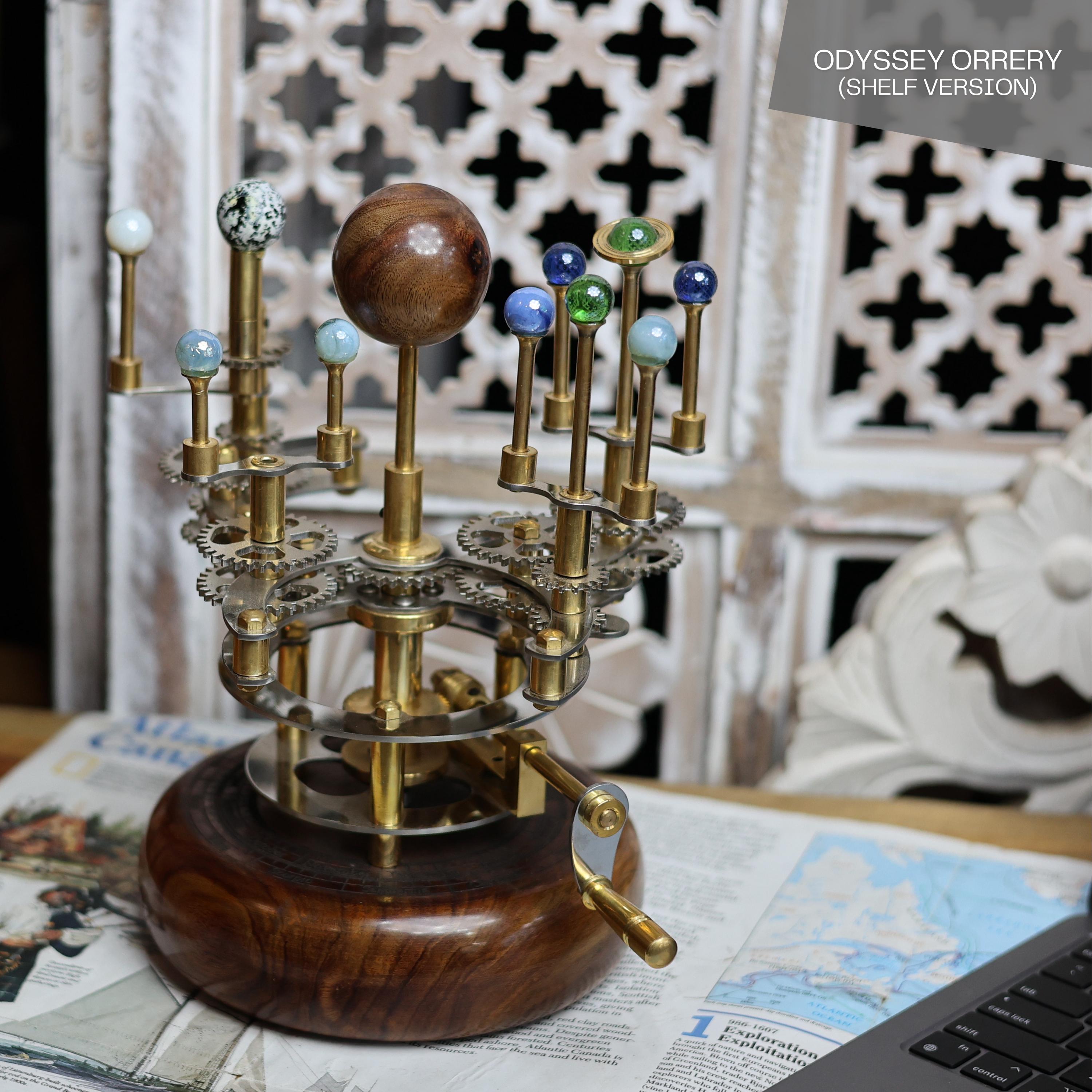 Brass Solar System Orrery, Shelf Display view 4