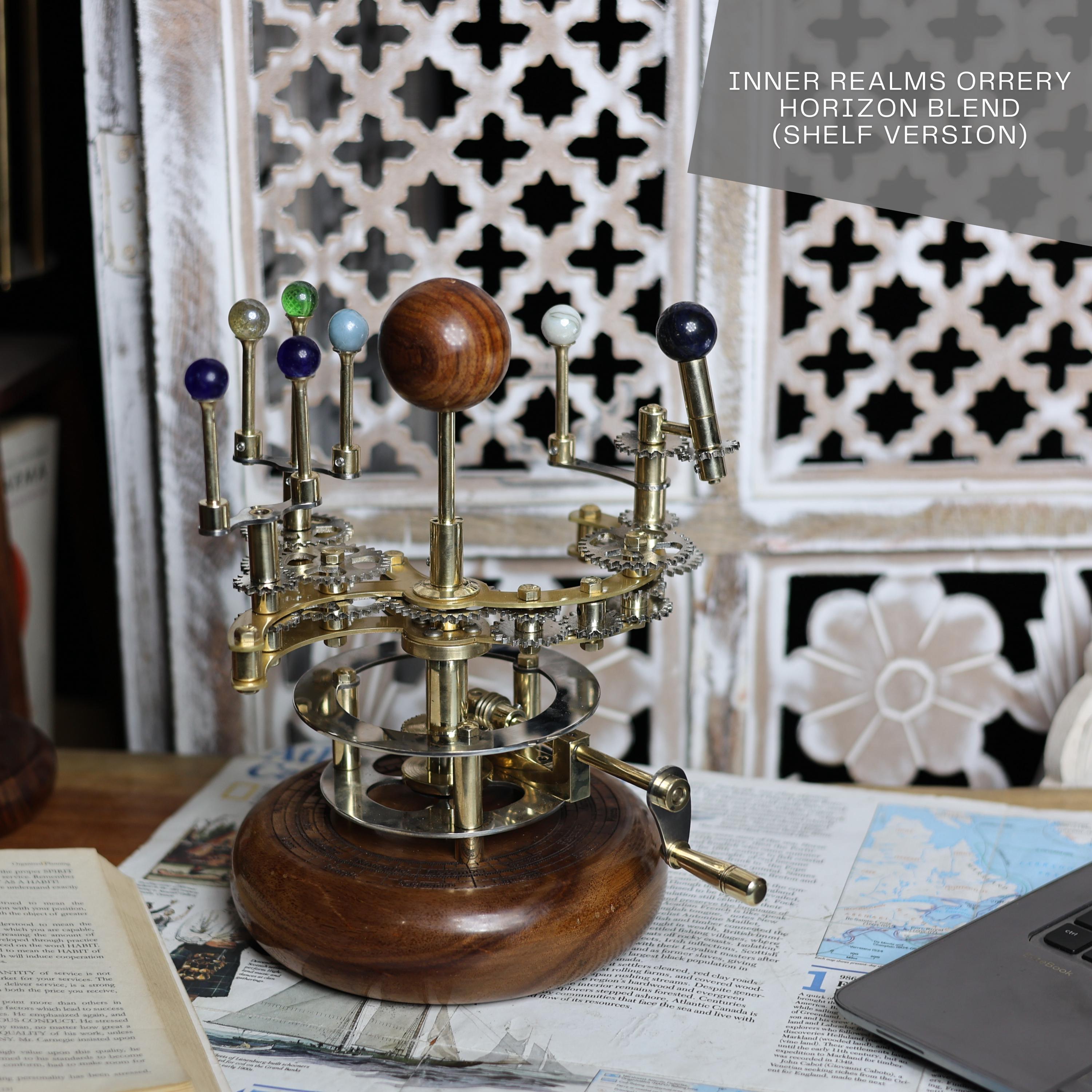 Brass Solar System Orrery, Shelf Display view 2