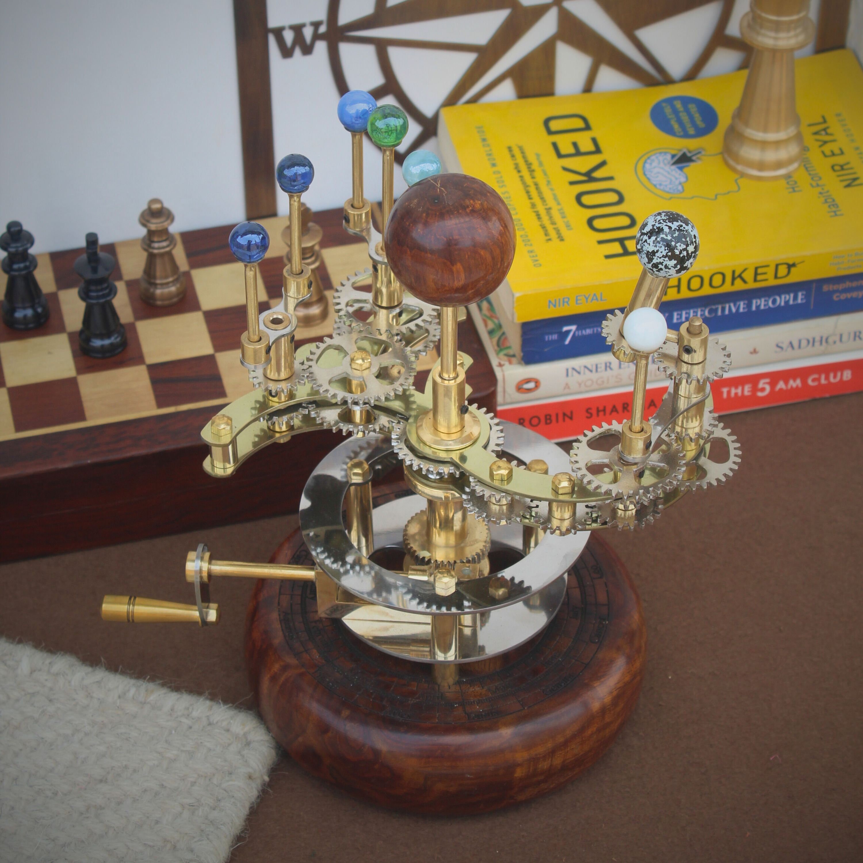 Brass Solar System Orrery, Shelf Display view 5