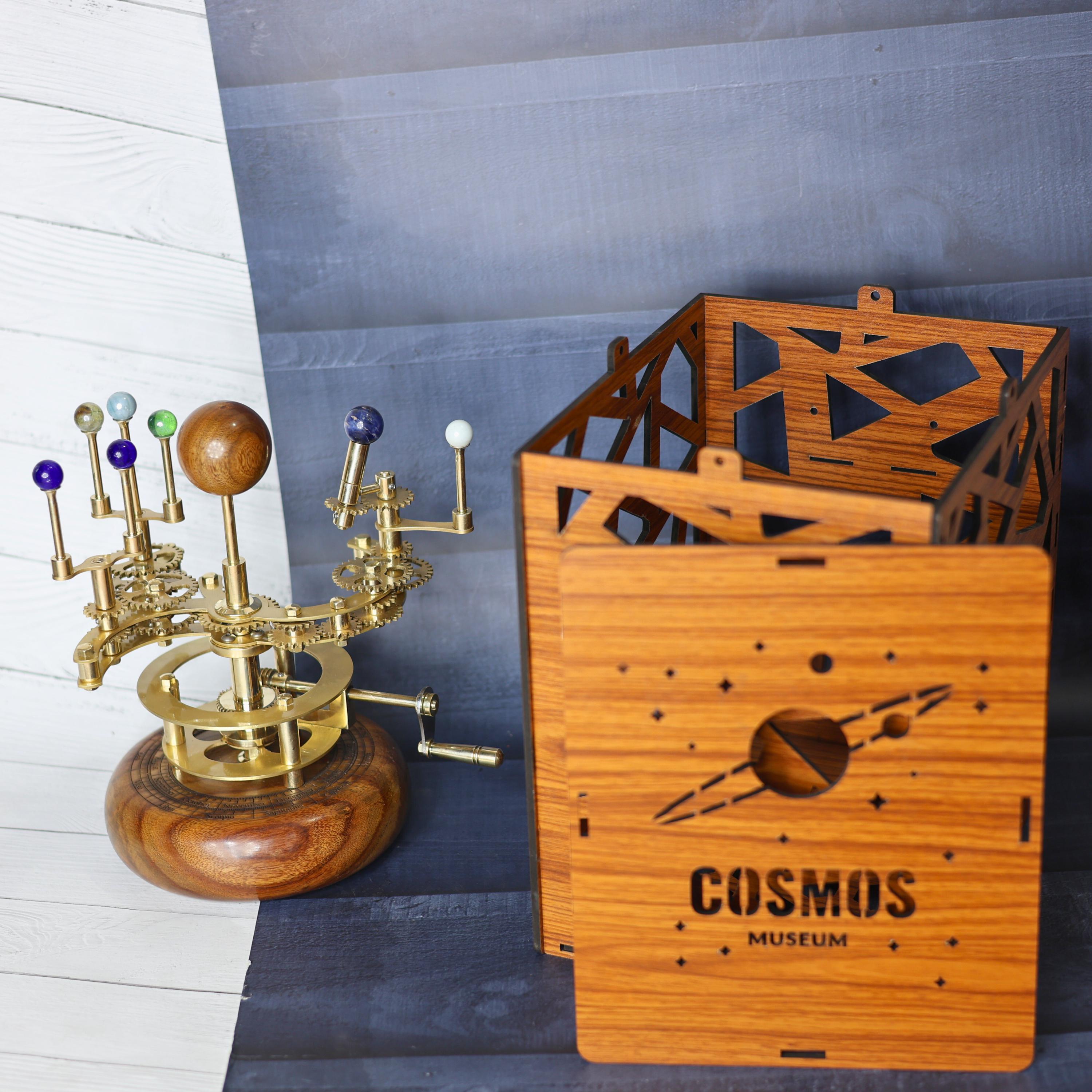Brass Solar System Orrery, Shelf Display view 2