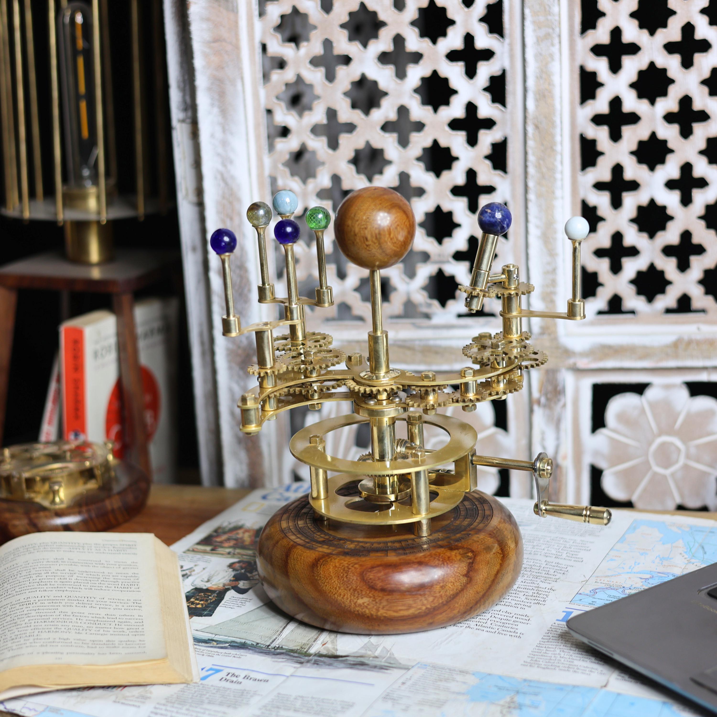 Brass Solar System Orrery, Shelf Display view 4