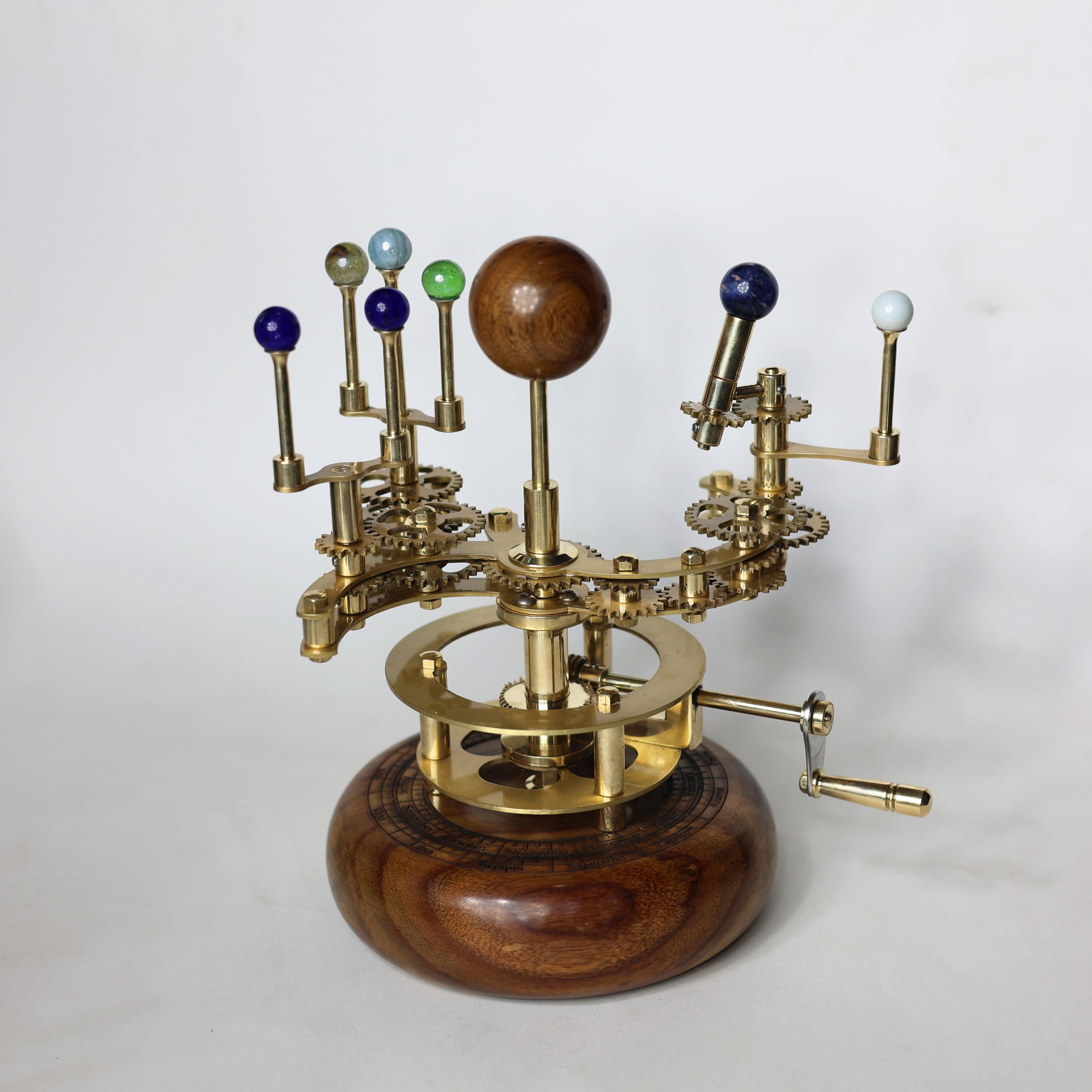 Brass Solar System Orrery, Shelf Display view 2