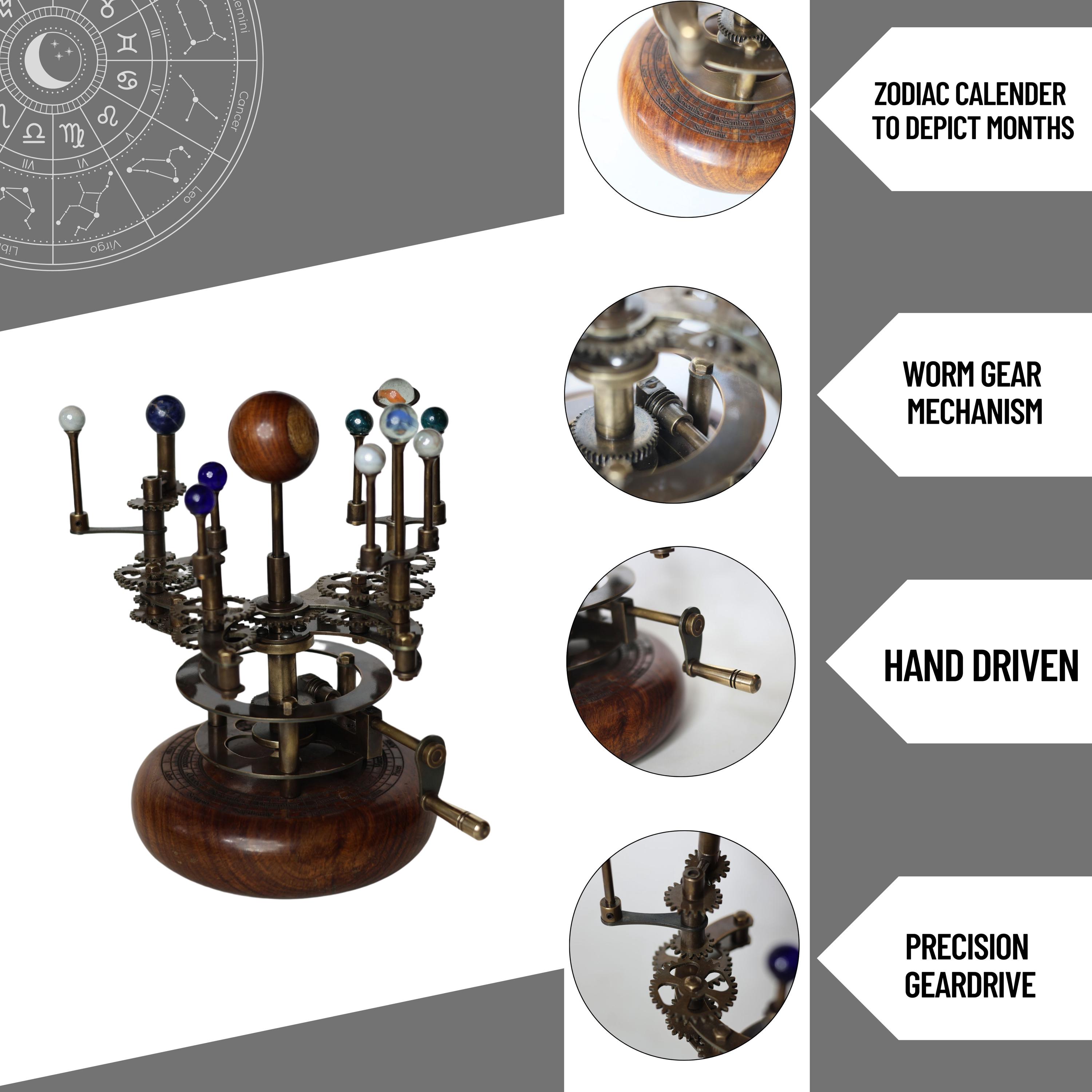 Brass Solar System Orrery, Shelf Display view 5