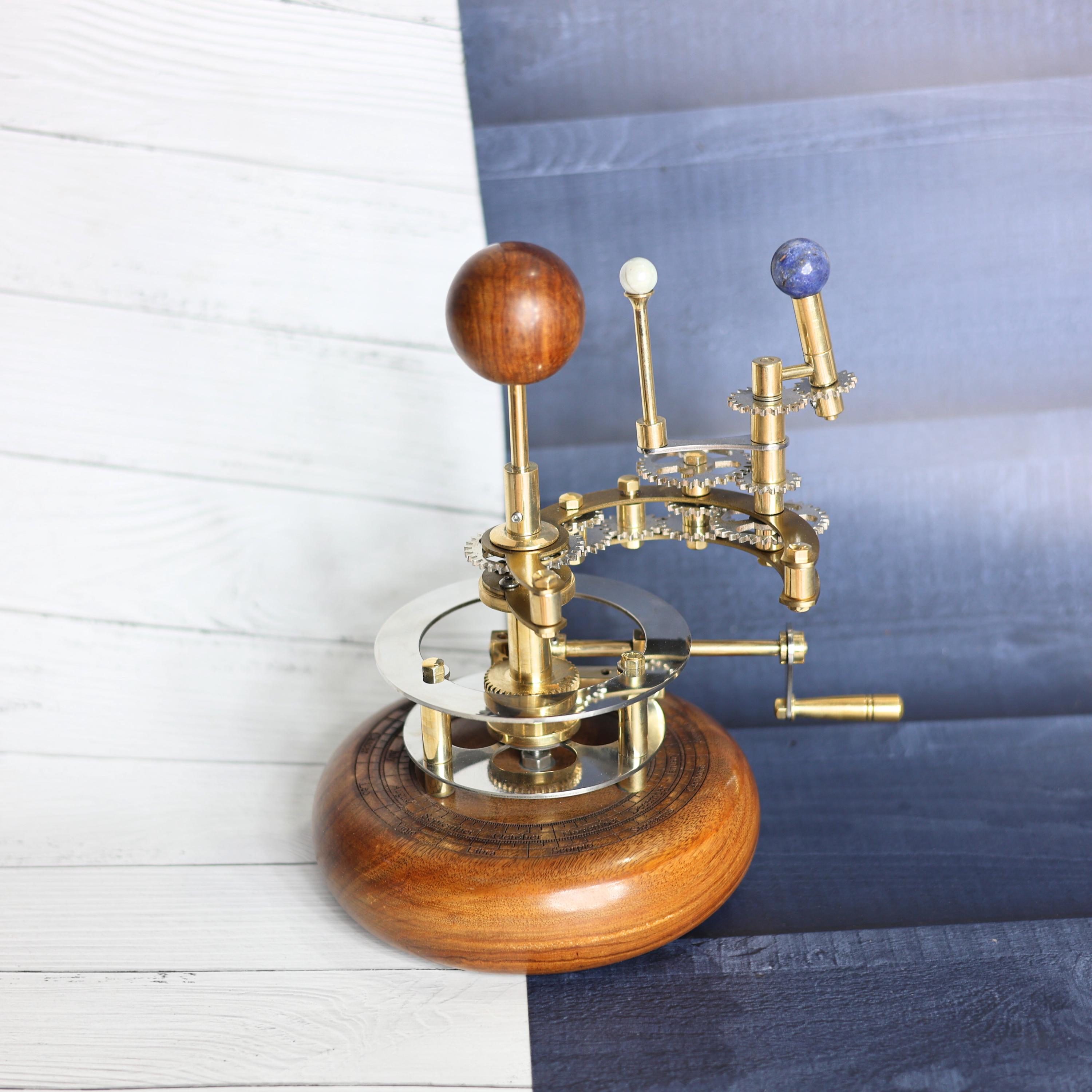 Brass Solar System Orrery, Shelf Display view 3
