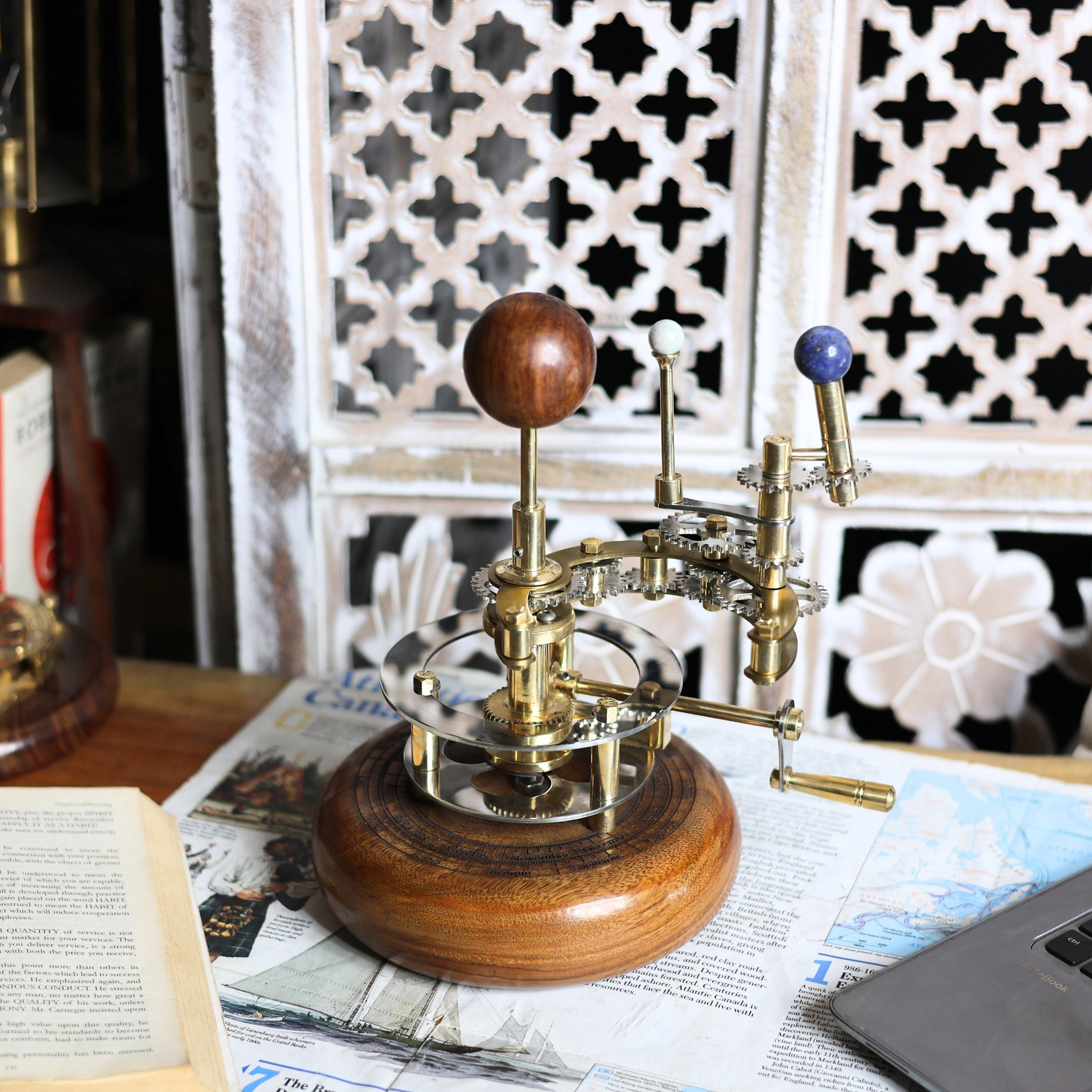 Brass Solar System Orrery, Shelf Display view 5