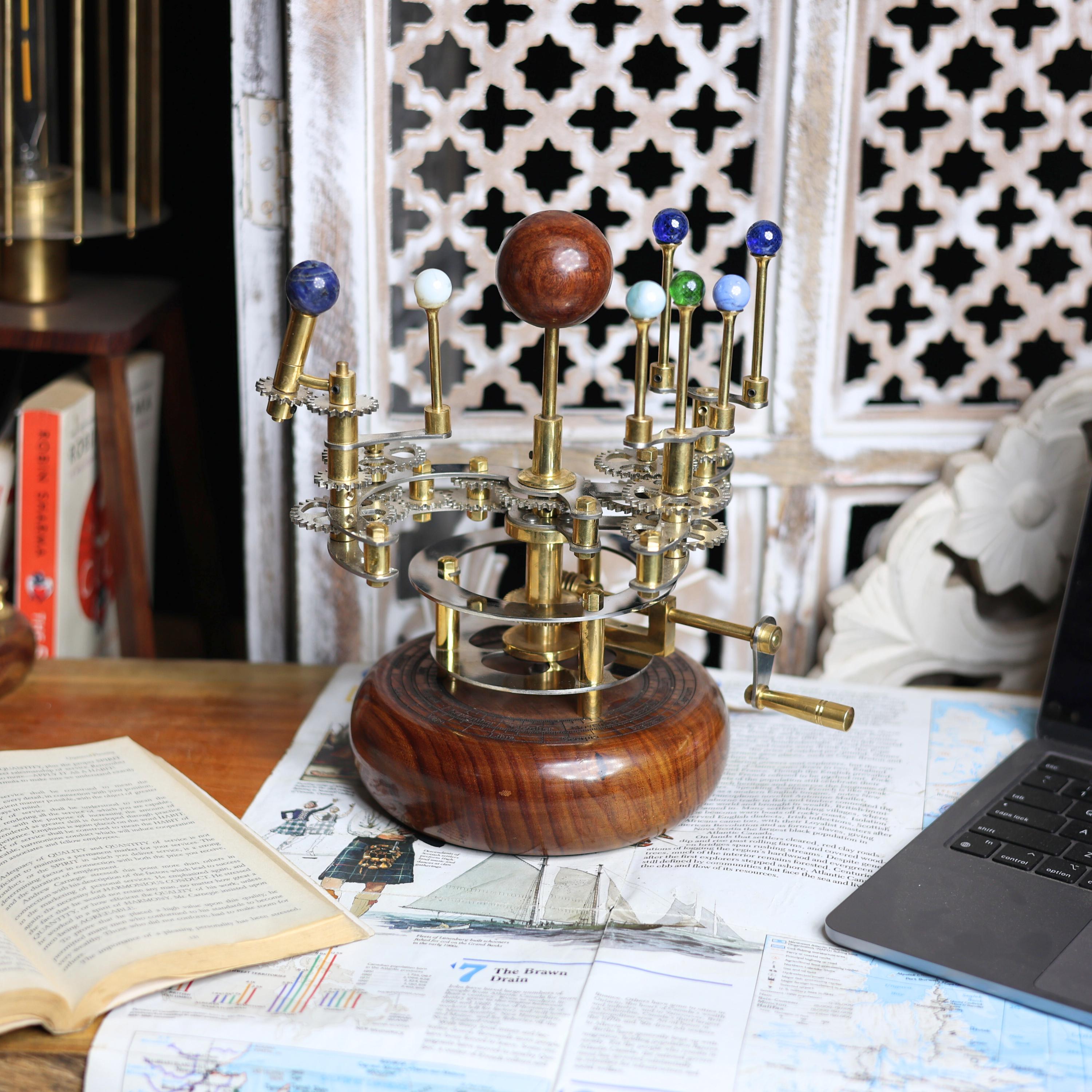 Brass Solar System Orrery, Shelf Display view 4