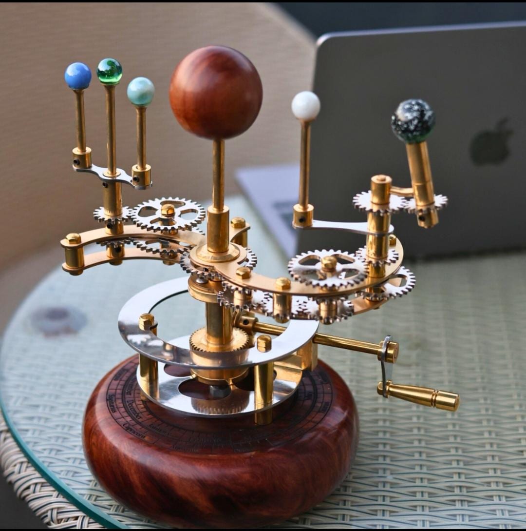 Steampunk-Style Brass Orrery, Shelf Model view 2