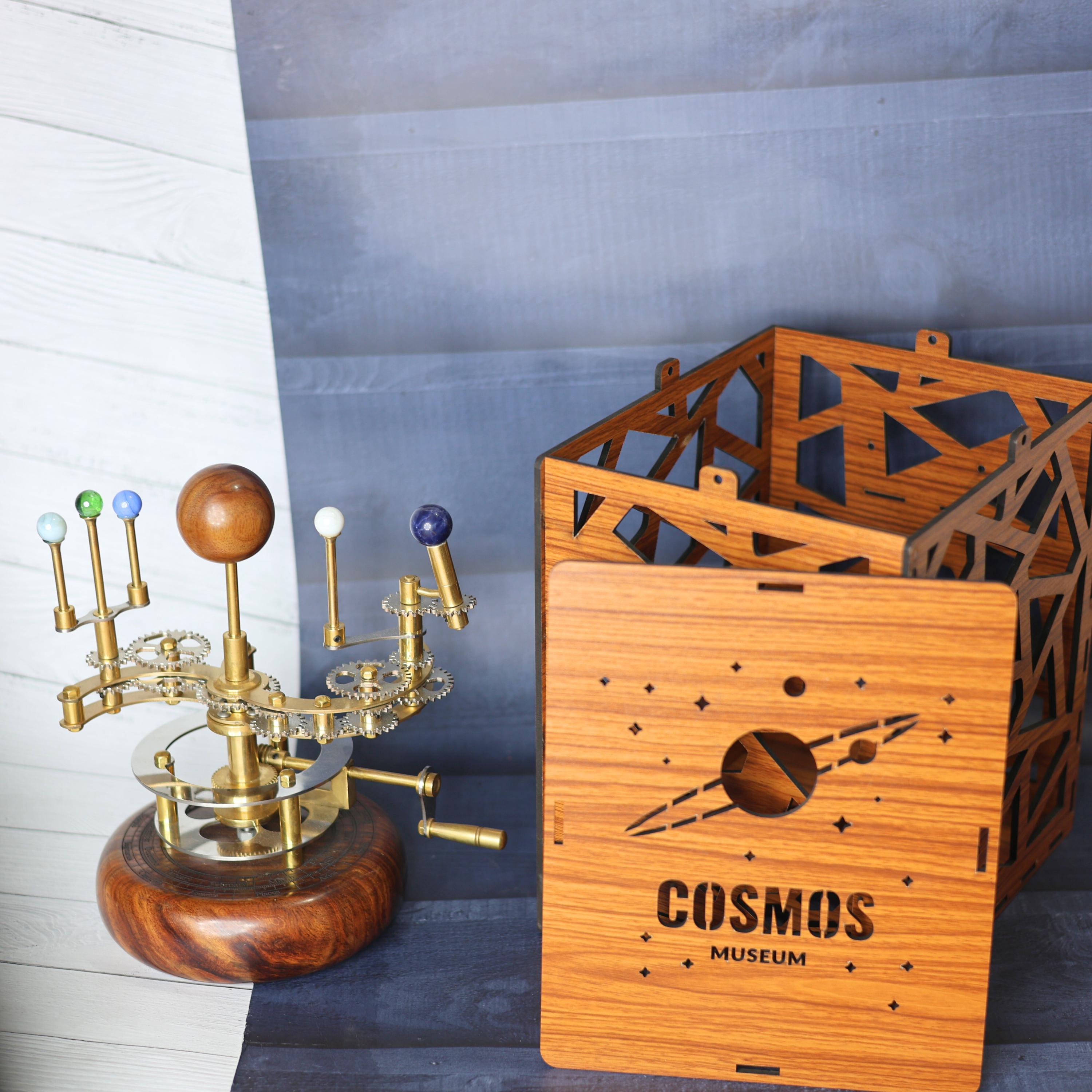 Steampunk-Style Brass Orrery, Shelf Model view 4