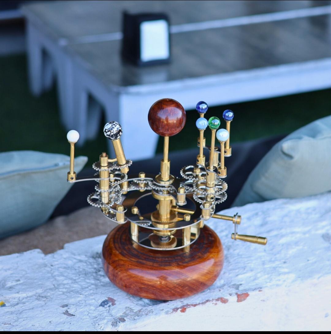 Brass Solar System Orrery, Shelf Display view 2