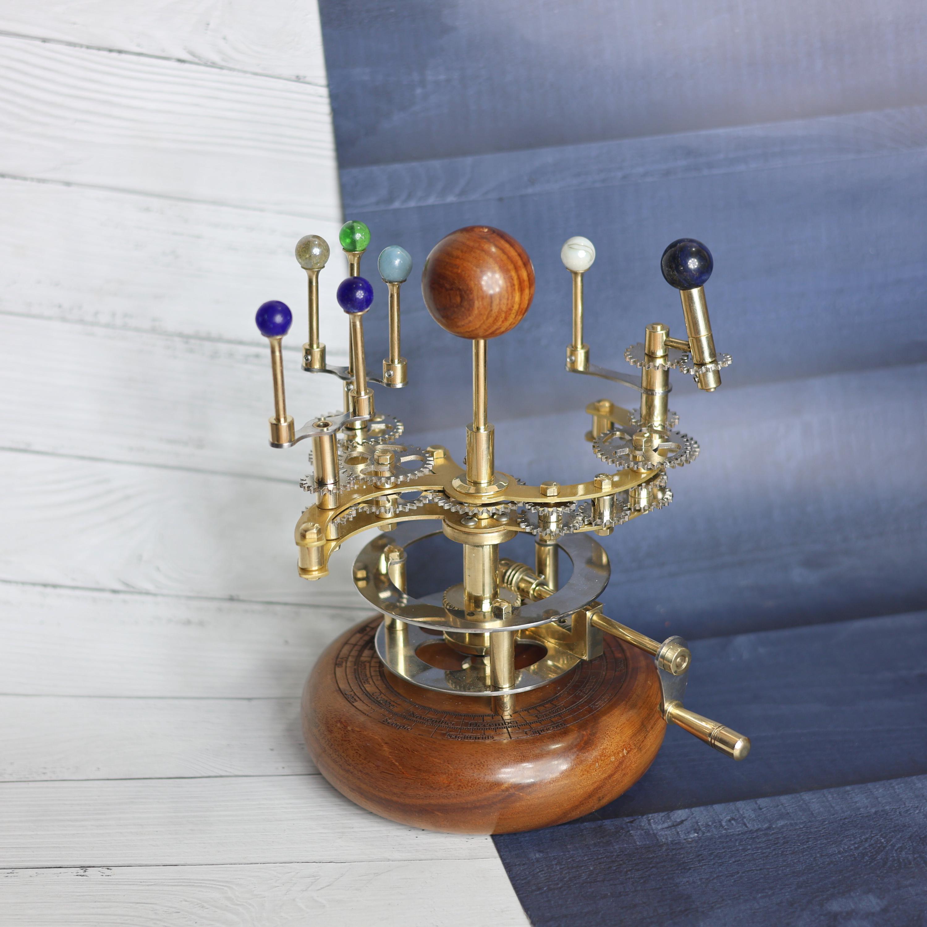 Brass Solar System Orrery, Shelf Display view 4