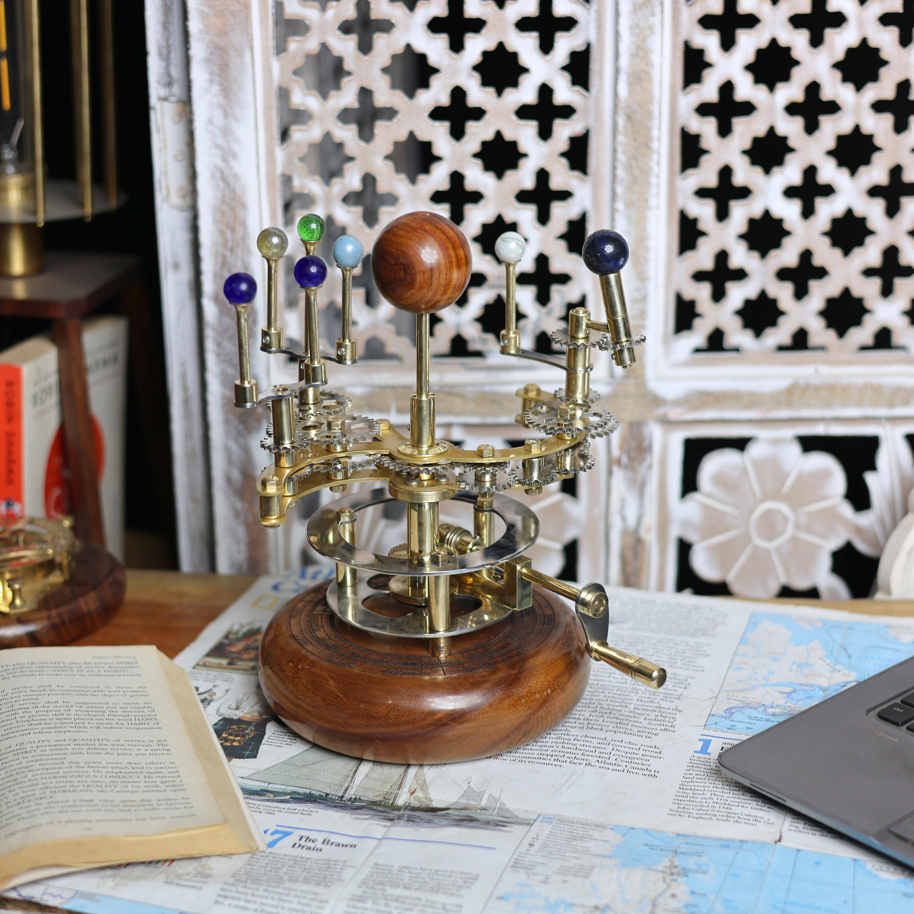 Brass Solar System Orrery, Shelf Display view 5